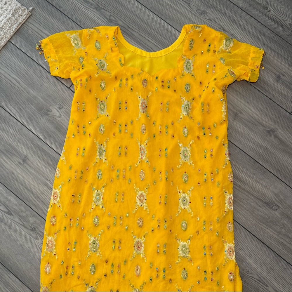 Yellow Embellished Maxi Dress